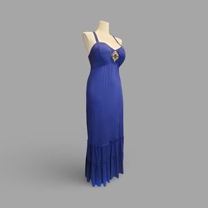 ☆American Rag CIE Empire Waist Cobalt Blue Maxidress With Beaded Detail @ Bust ☆